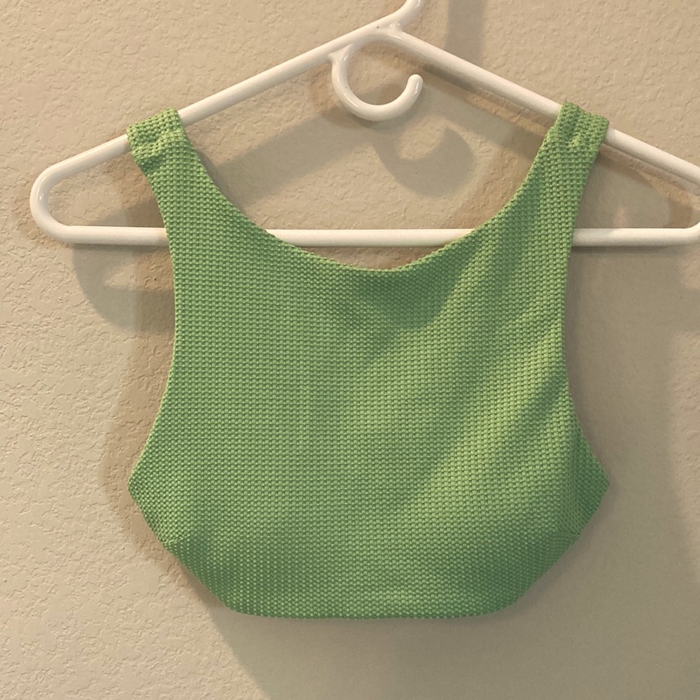 Aerie Waffle Boat Neck Crop Bikini Top Size XS